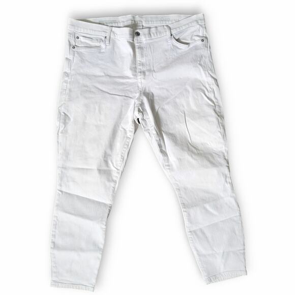 Gap 1969 Stretch True Skinny Ankle White Midrise Jeans Women Sz 35 R - Picture 3 of 8